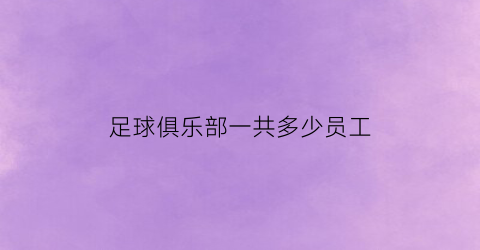 足球俱乐部一共多少员工(一家职业足球俱乐部到底需要多少员工)