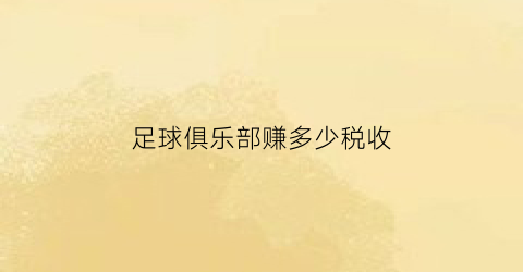 足球俱乐部赚多少税收(足球俱乐部收入来源构成)