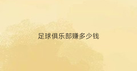 足球俱乐部赚多少钱