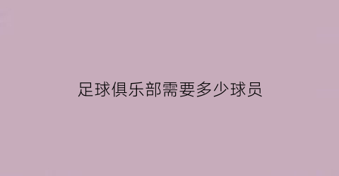 足球俱乐部需要多少球员(一家职业足球俱乐部到底需要多少员工)