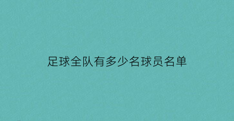 足球全队有多少名球员名单