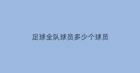 足球全队球员多少个球员