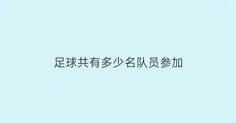 足球共有多少名队员参加(足球比赛有多少名队员)