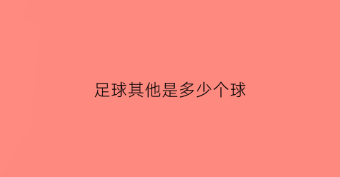 足球其他是多少个球