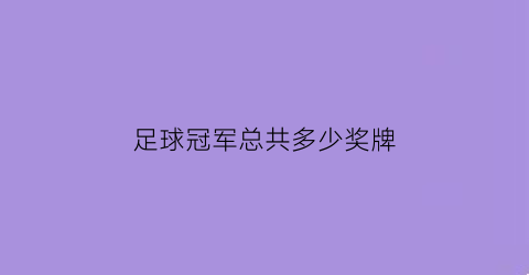 足球冠军总共多少奖牌(足球获得冠军奖杯最多人)