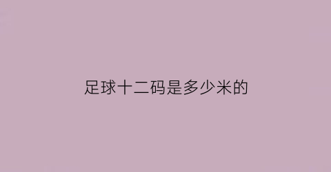 足球十二码是多少米的(足球的12码是多少米)