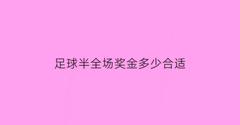 足球半全场奖金多少合适(足彩半全场胜胜概率大吗)