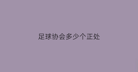 足球协会多少个正处