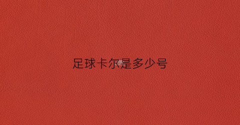 足球卡尔是多少号(nba卡尔)