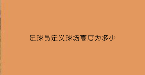 足球员定义球场高度为多少(足球场球员位置名称图解)