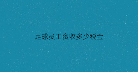 足球员工资收多少税金