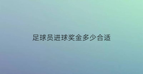 足球员进球奖金多少合适(足球进球奖金最高是多少)