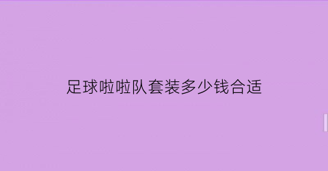 足球啦啦队套装多少钱合适(足球啦啦队套装多少钱合适买)