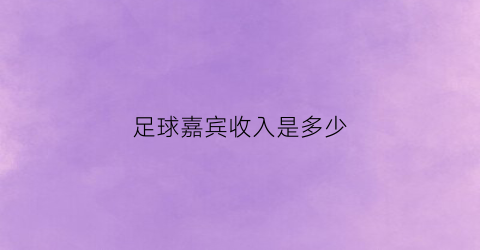 足球嘉宾收入是多少