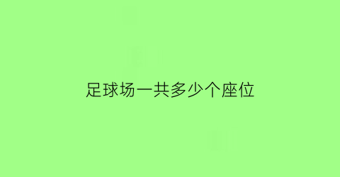 足球场一共多少个座位(足球场一共多少队员)