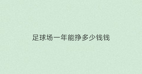 足球场一年能挣多少钱钱(足球场一年能挣多少钱钱人民币)