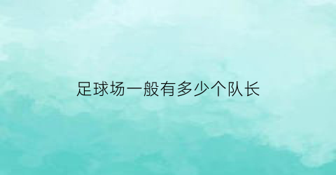 足球场一般有多少个队长(足球场一共有几名队员)