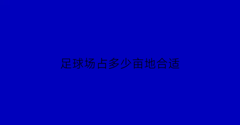 足球场占多少亩地合适(足球场一般是多少亩)