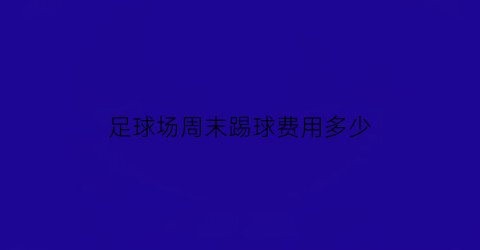 足球场周末踢球费用多少(周末的足球场)