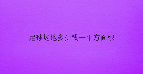 足球场地多少钱一平方面积