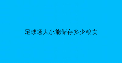 足球场大小能储存多少粮食(足球场一般多长多宽)