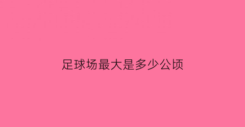 足球场最大是多少公顷(最大足球场能容纳多少人)