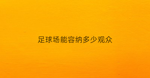 足球场能容纳多少观众(足球场能容纳多少观众人数)