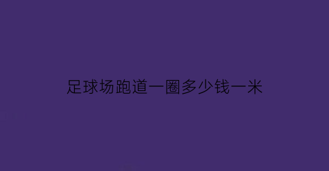 足球场跑道一圈多少钱一米(足球场跑道一圈是多少米)