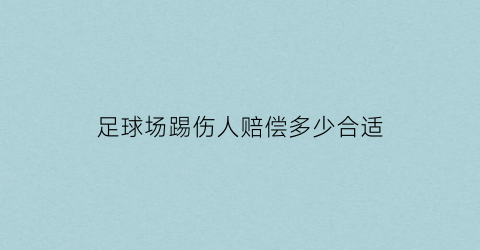 足球场踢伤人赔偿多少合适