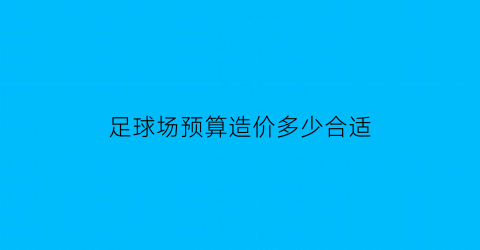 足球场预算造价多少合适