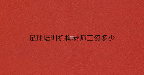 足球培训机构老师工资多少(足球培训班收费标准)