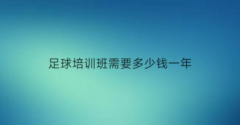 足球培训班需要多少钱一年(足球培训班需要什么手续)