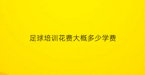 足球培训花费大概多少学费(足球培训花费大概多少学费呢)