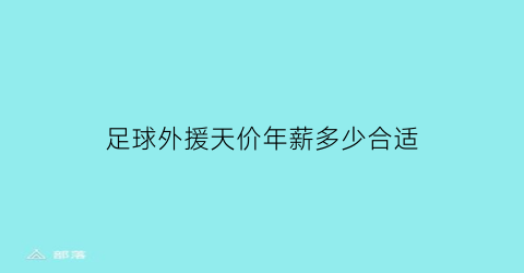 足球外援天价年薪多少合适