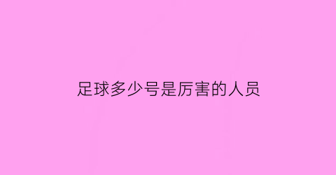 足球多少号是厉害的人员