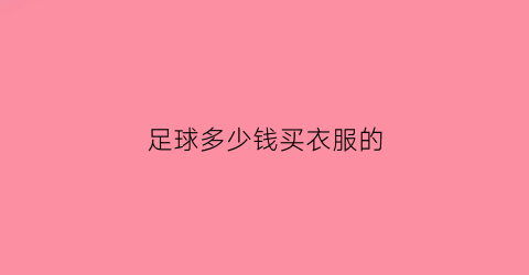 足球多少钱买衣服的(足球多少钱买衣服的好)