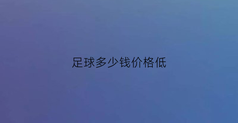 足球多少钱价格低(足球价位多少合适)