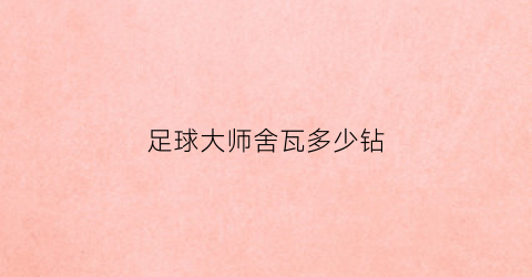 足球大师舍瓦多少钻