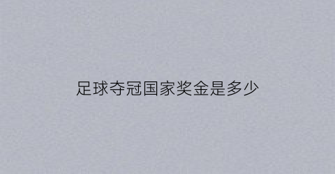 足球夺冠国家奖金是多少(足球夺冠国家奖金是多少钱)