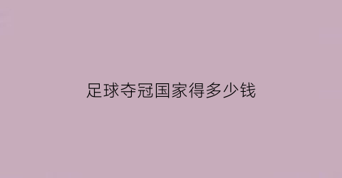 足球夺冠国家得多少钱(足球夺冠国家得多少钱一场)