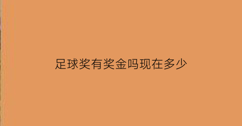 足球奖有奖金吗现在多少(足球最高奖金多少)