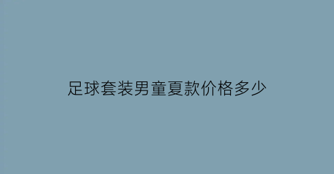 足球套装男童夏款价格多少(足球套装男童夏款价格多少钱一套)