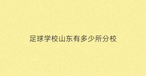 足球学校山东有多少所分校(山东的足球学校名单)