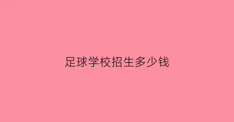 足球学校招生多少钱