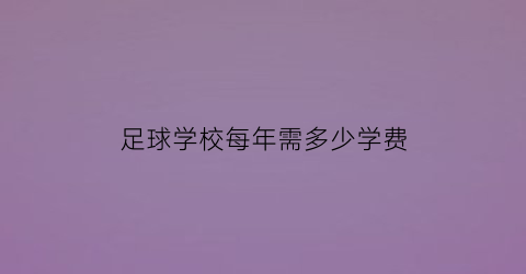 足球学校每年需多少学费