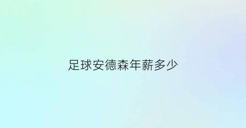 足球安德森年薪多少(足球安德森年薪多少亿)