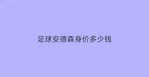 足球安德森身价多少钱(安德森十佳球)