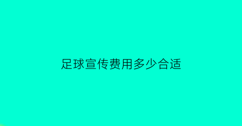 足球宣传费用多少合适(足球宣传报怎么写)