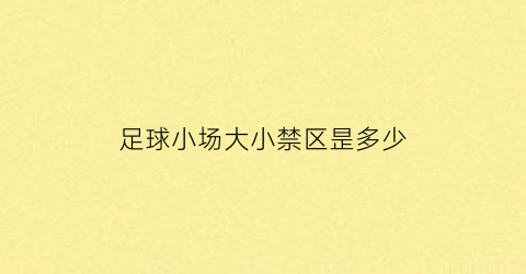 足球小场大小禁区昰多少