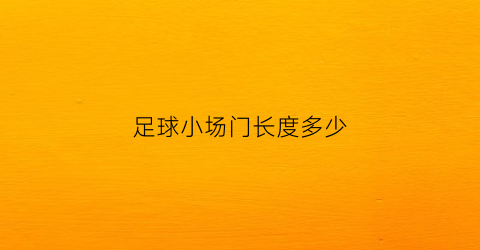 足球小场门长度多少